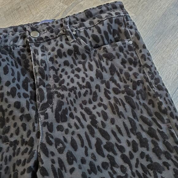 Rachel Roy Black velvet Leopard print pants Sz. 8 - Picture 4 of 4
